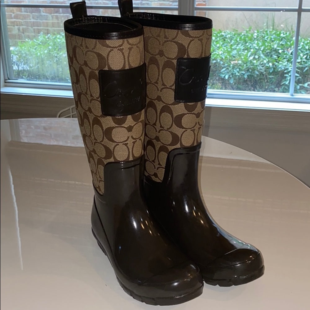 Coach Rain Boots Tall 5 Women’s